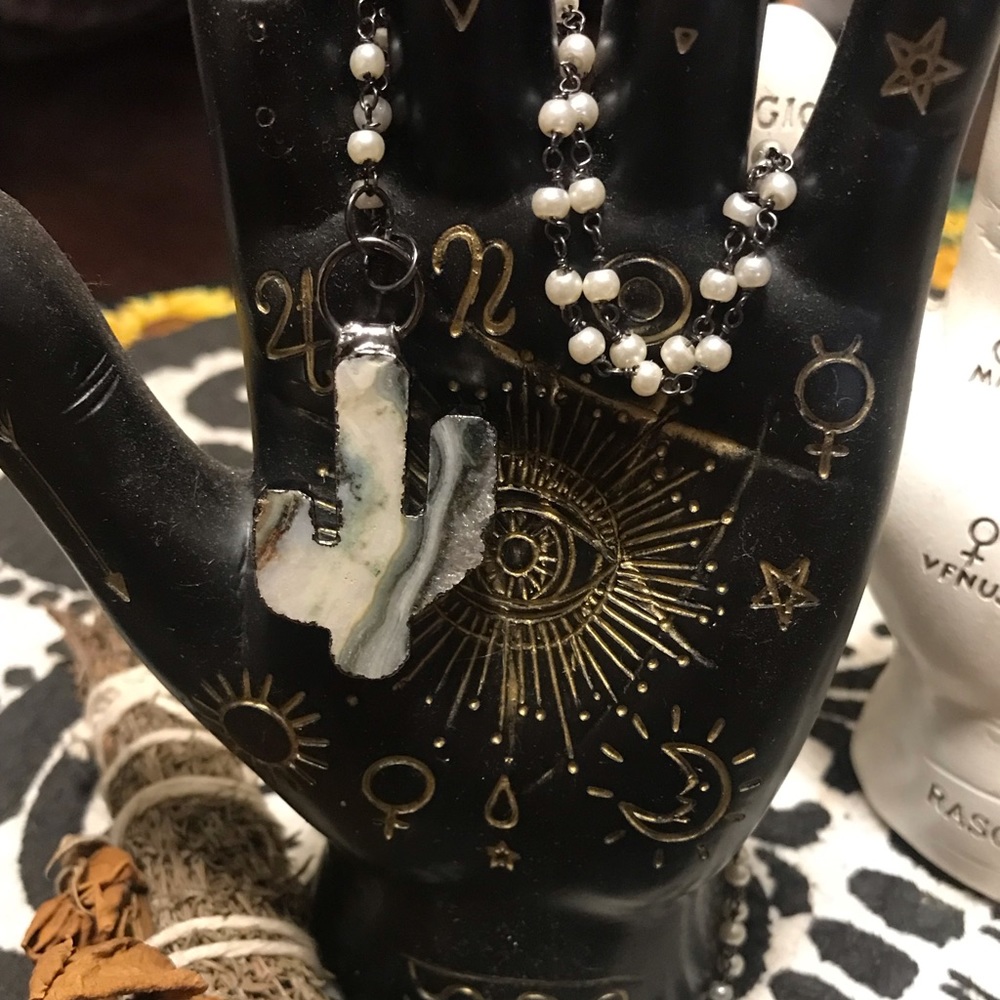 Agate Druzy Cactus Necklace